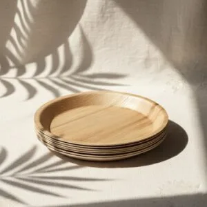 Artisan Bamboo Leaf Dinner Plate Set – Handcrafted & Sustainable