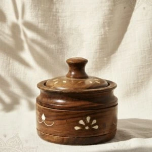 The Heritage Bloom Hand-Carved Sheesham Wood Trinket Box