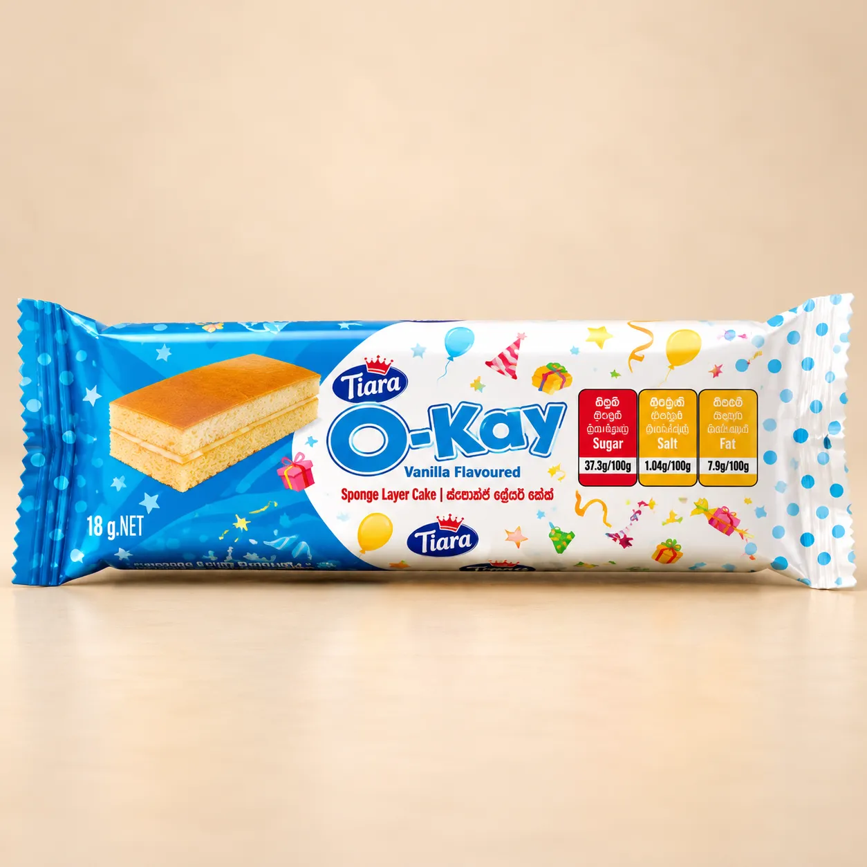 TIARA O-KAY SPONGE LAYER CAKE BUTTER (Pack of 10) - 18g TIARA O KAY SPONGE LAYER CAKE BUTTER Pack of 10 18g